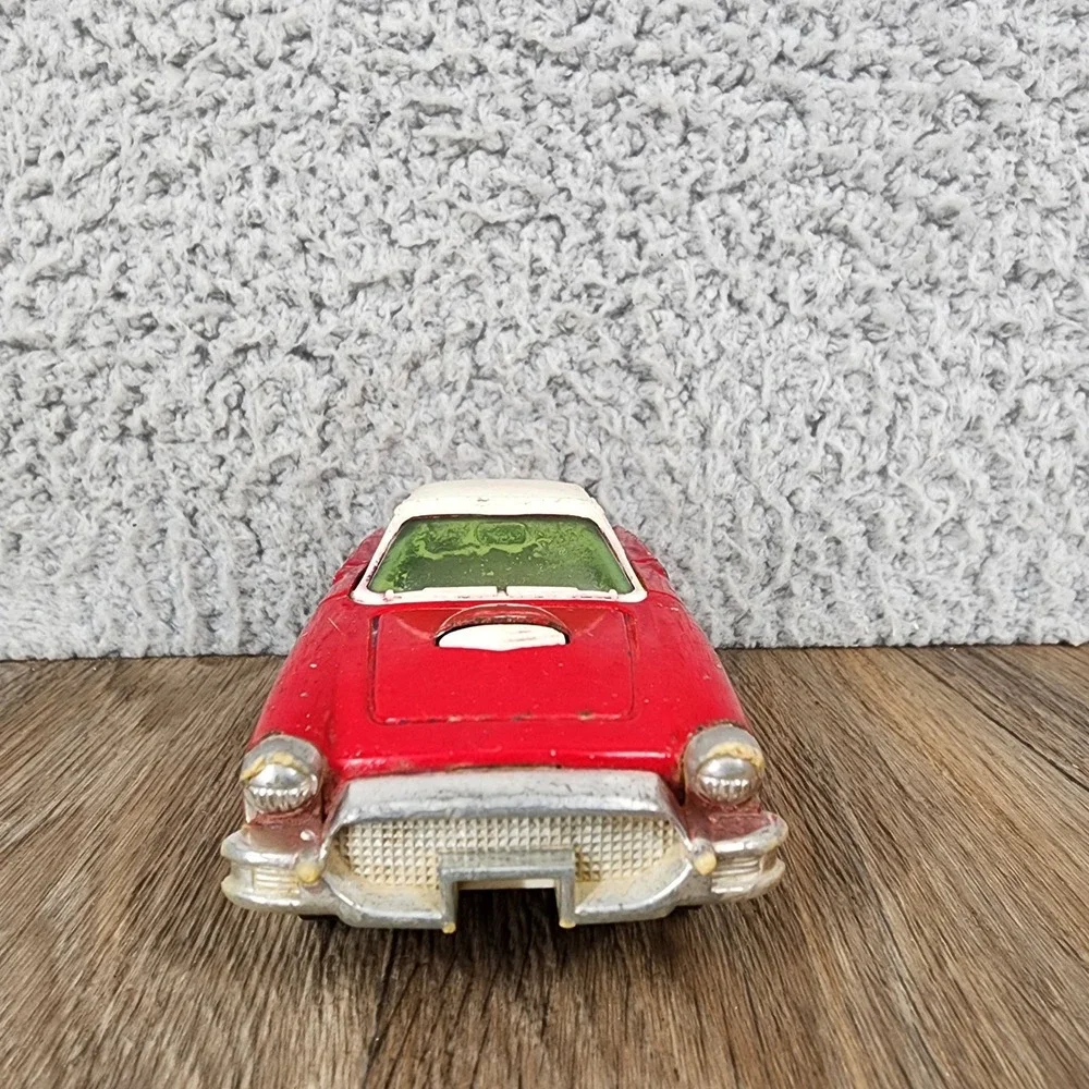 Vintage Buddy L Red White Convertible Sports Car Toy Made in Japan 5